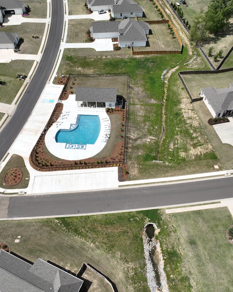 Community pool aerial view