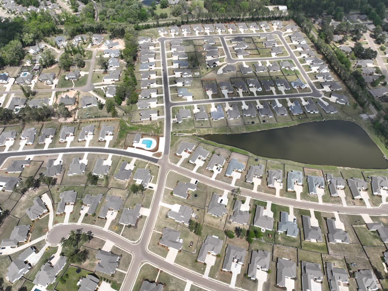 Top-down view of Thornberry street grid